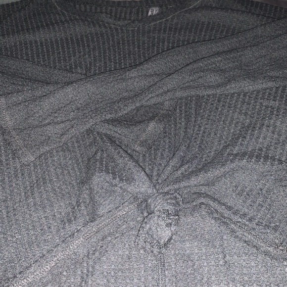 vneck gray thin sweater; tied in front - Picture 2 of 3